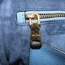 Miu Miu Madras Hand Bag Leather 2way Blue Gold Auth 214858V-33