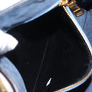 Miu Miu Madras Hand Bag Leather 2way Blue Gold Auth 214858V-34