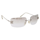 CHANEL COCO Mark Sunglasses metal Silver CC Auth 214859-1