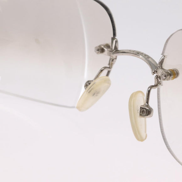CHANEL COCO Mark Sunglasses metal Silver CC Auth 214859