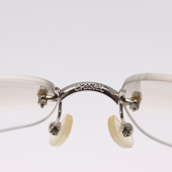 CHANEL COCO Mark Sunglasses metal Silver CC Auth 214859