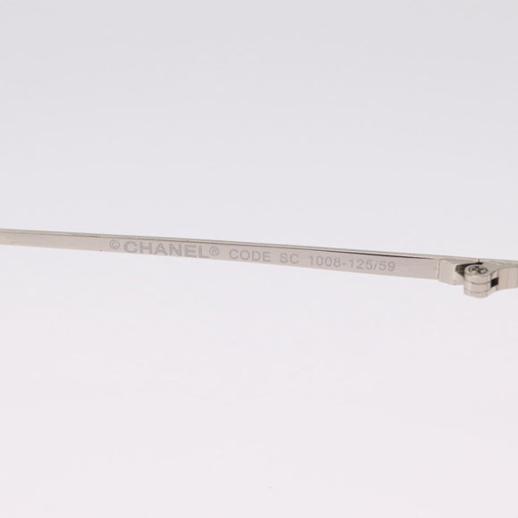 CHANEL COCO Mark Sunglasses metal Silver CC Auth 214859