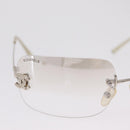 CHANEL COCO Mark Sunglasses metal Silver CC Auth 214859-4