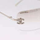 CHANEL COCO Mark Sunglasses metal Silver CC Auth 214859-8