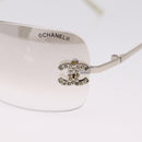 CHANEL COCO Mark Sunglasses metal Silver CC Auth 214859-9