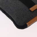 LOEWE Irohebe Nature Neck Pouch Shoulder Bag Canvas Black Silver Auth 214860A-12