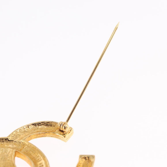 CHANEL COCO Mark Brooch metal Gold CC Auth 214862V