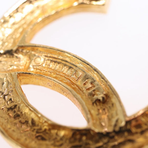 CHANEL COCO Mark Brooch metal Gold CC Auth 214862V