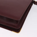 Cartier Must Line Clutch Bag Leather Bordeaux Gold Auth 214864A-12