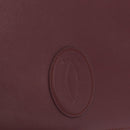 Cartier Must Line Clutch Bag Leather Bordeaux Gold Auth 214864A-13