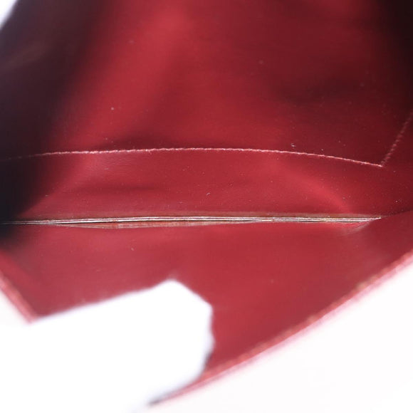 Cartier Must Line Clutch Bag Leather Bordeaux Gold Auth 214864A
