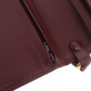 Cartier Must Line Clutch Bag Leather Bordeaux Gold Auth 214864A-23