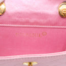 CHANEL Matelasse Chain Shoulder Bag Satin Pink Gold CC Auth 214867V-17