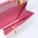 CHANEL Matelasse Chain Shoulder Bag Satin Pink Gold CC Auth 214867V-19