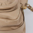 Chloe Paraty Hand Bag Leather 2way Beige Gold Auth 214898A-13