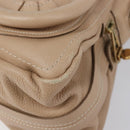 Chloe Paraty Hand Bag Leather 2way Beige Gold Auth 214898A-15