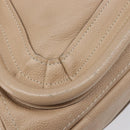Chloe Paraty Hand Bag Leather 2way Beige Gold Auth 214898A-17