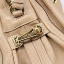 Chloe Paraty Hand Bag Leather 2way Beige Gold Auth 214898A-19