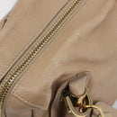 Chloe Paraty Hand Bag Leather 2way Beige Gold Auth 214898A-20