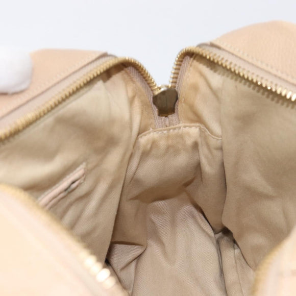 Chloe Paraty Hand Bag Leather 2way Beige Gold Auth 214898A