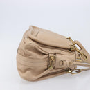 Chloe Paraty Hand Bag Leather 2way Beige Gold Auth 214898A-4