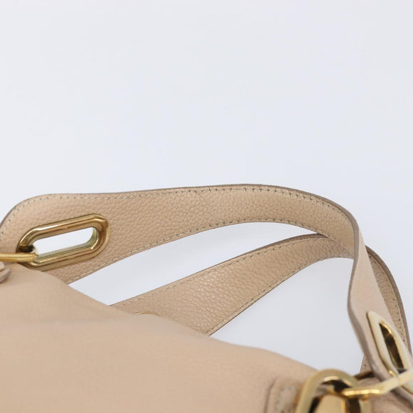Chloe Paraty Hand Bag Leather 2way Beige Gold Auth 214898A