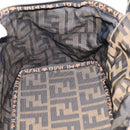 FENDI Zucca Canvas Vanity Hand Bag Black Brown Auth 214908-20