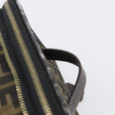 FENDI Zucca Canvas Vanity Hand Bag Black Brown Auth 214908-8