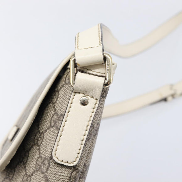 GUCCI GG Supreme Shoulder Bag PVC Beige Gold 223666 Auth 214909A