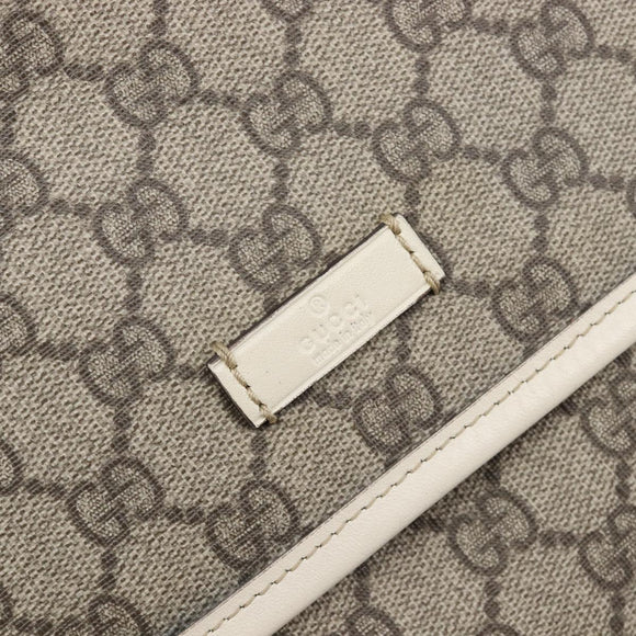 GUCCI GG Supreme Shoulder Bag PVC Beige Gold 223666 Auth 214909A