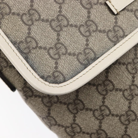 GUCCI GG Supreme Shoulder Bag PVC Beige Gold 223666 Auth 214909A