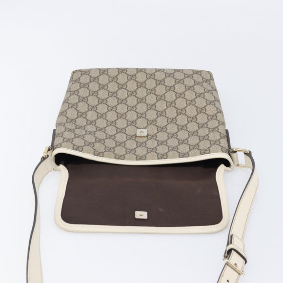 GUCCI GG Supreme Shoulder Bag PVC Beige Gold 223666 Auth 214909A