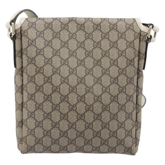 GUCCI GG Supreme Shoulder Bag PVC Beige Gold 223666 Auth 214909A