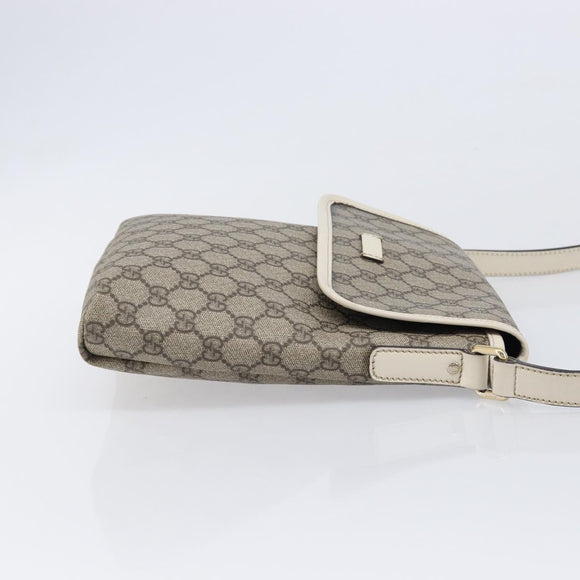 GUCCI GG Supreme Shoulder Bag PVC Beige Gold 223666 Auth 214909A