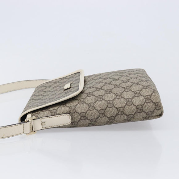 GUCCI GG Supreme Shoulder Bag PVC Beige Gold 223666 Auth 214909A