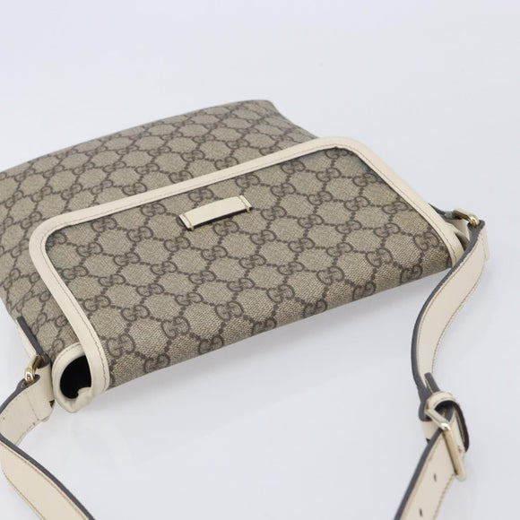 GUCCI GG Supreme Shoulder Bag PVC Beige Gold 223666 Auth 214909A