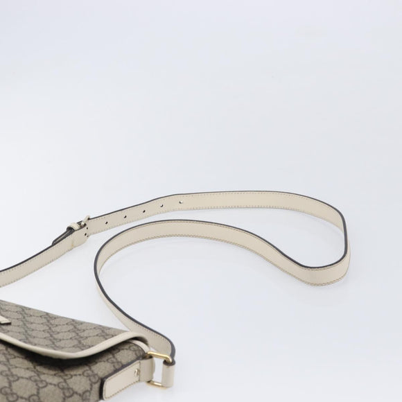 GUCCI GG Supreme Shoulder Bag PVC Beige Gold 223666 Auth 214909A