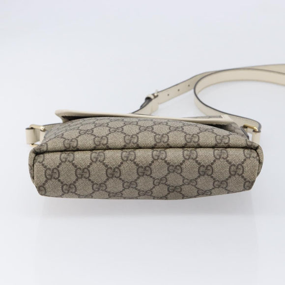 GUCCI GG Supreme Shoulder Bag PVC Beige Gold 223666 Auth 214909A