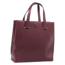 Cartier Must Line Tote Bag Leather Bordeaux Gold Auth 214910A-1