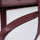 Cartier Must Line Tote Bag Leather Bordeaux Gold Auth 214910A-10