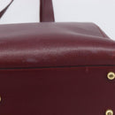 Cartier Must Line Tote Bag Leather Bordeaux Gold Auth 214910A-13