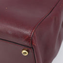 Cartier Must Line Tote Bag Leather Bordeaux Gold Auth 214910A-14
