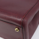 Cartier Must Line Tote Bag Leather Bordeaux Gold Auth 214910A-16