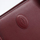 Cartier Must Line Tote Bag Leather Bordeaux Gold Auth 214910A-19