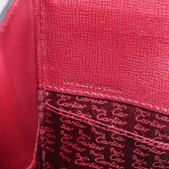 Cartier Must Line Tote Bag Leather Bordeaux Gold Auth 214910A