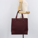 Cartier Must Line Tote Bag Leather Bordeaux Gold Auth 214910A-29