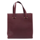 Cartier Must Line Tote Bag Leather Bordeaux Gold Auth 214910A-3