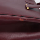 Cartier Must Line Tote Bag Leather Bordeaux Gold Auth 214910A-6