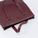 Cartier Must Line Tote Bag Leather Bordeaux Gold Auth 214910A-8