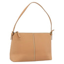 BURBERRY Shoulder Bag Leather Beige Gold Auth 214911A-1